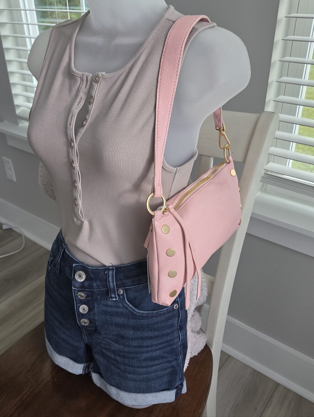 NWT $295 Hammitt KYLE Leather Crossbody Shoulder Bag Purse FLAMINGO Pink Small - Picture 3 of 9